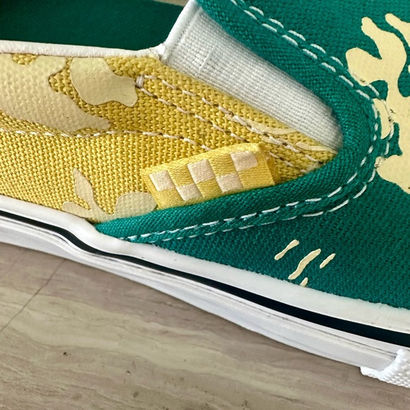 Vans Green and Yellow Slip-On Shoes - Picture 4 of 7